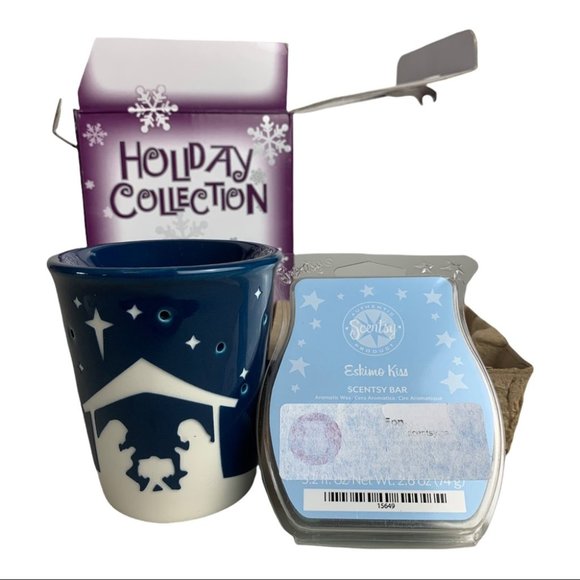Scentsy Other - Scentsy Nativity Silent Wax Warmer & Eskimo Kiss Bar Holiday Collection